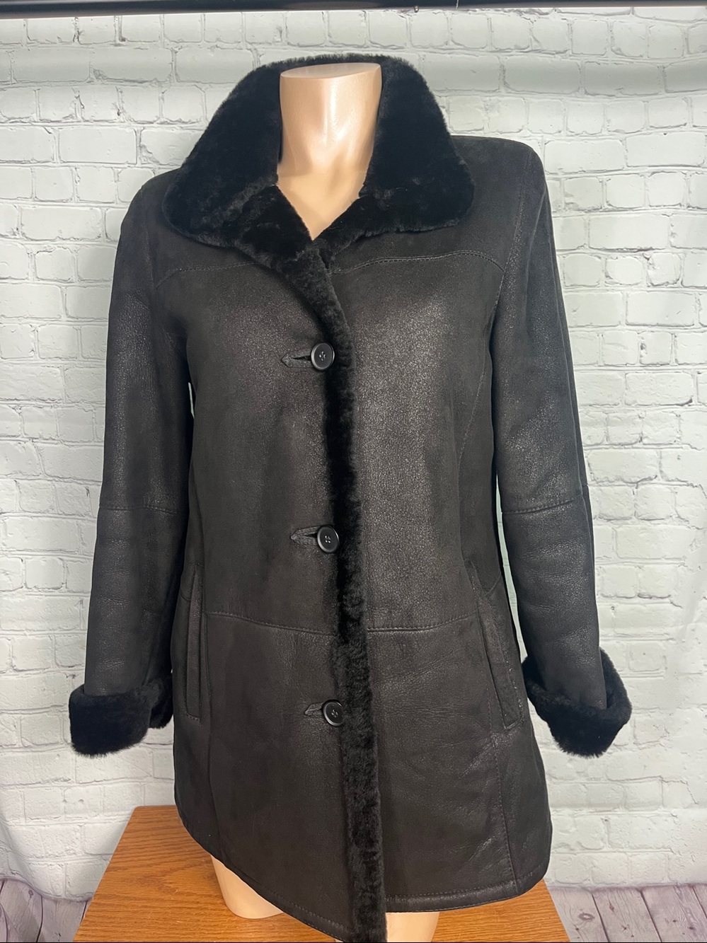 HiSo or Hide Society Medium Shearling coat with pockets